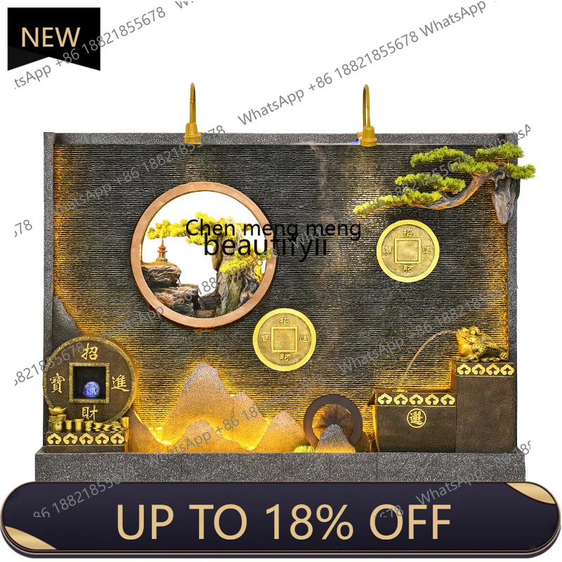 

P178 Water curtain wall, running water screen, rockery, fountain, landscape, courtyard, lucky floor ornament