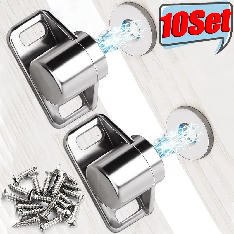 1-10Sets Magnetic Cabinet Door Magnets with Screws for Household Kitchen Cabinet and Wardrobe Catches Door Closure Lock Supplies