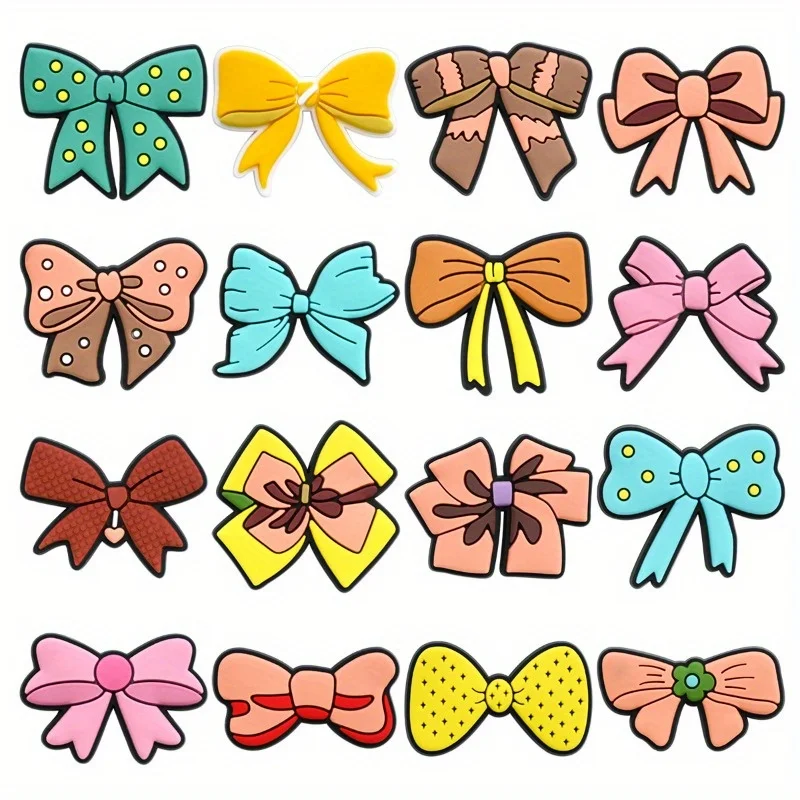 10/20 Pieces of Creative Bow Series Decorative Shoe Flowers, DIY Decorative Beads, Silicone Detachable Cartoon Shoes