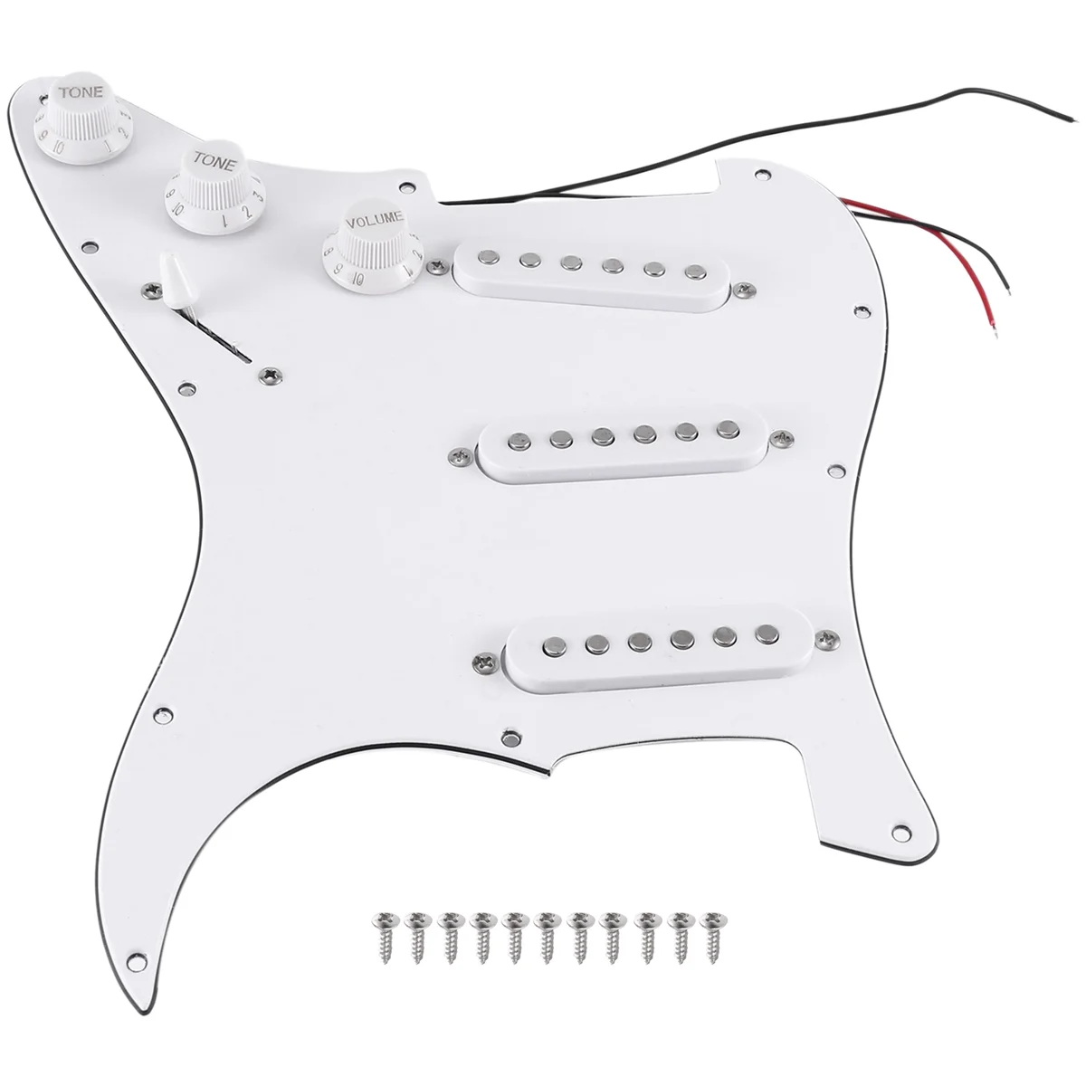 Single Coil Pickup SSS guitarra elétrica, carregado Pickguard Prewired, Scratch Plate, Strat, 11 furos, 3Ply para guitarra SQ