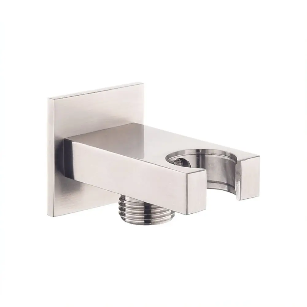 Solid Brass Concealed Shower Head Bracket Square Wall Mounted Water Outlet Connector Bathroom Minimalist Parts Kit
