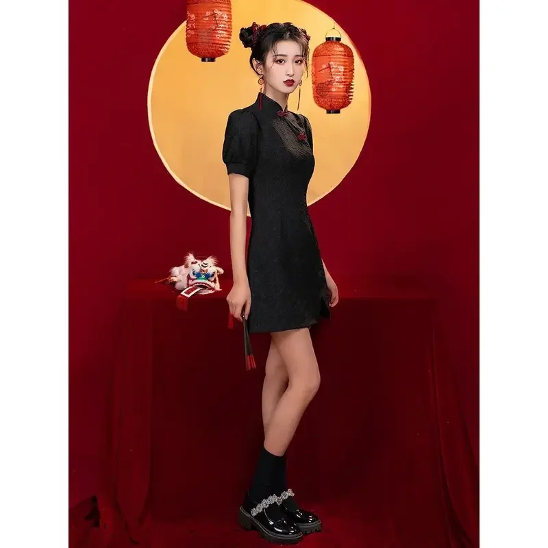 Chinese Vintage Female Dress Old Shanghai Dragon & Phoenix Qipao Elegant Halloween Cosplay Women Cheongsam Collar Sexy Vestidos