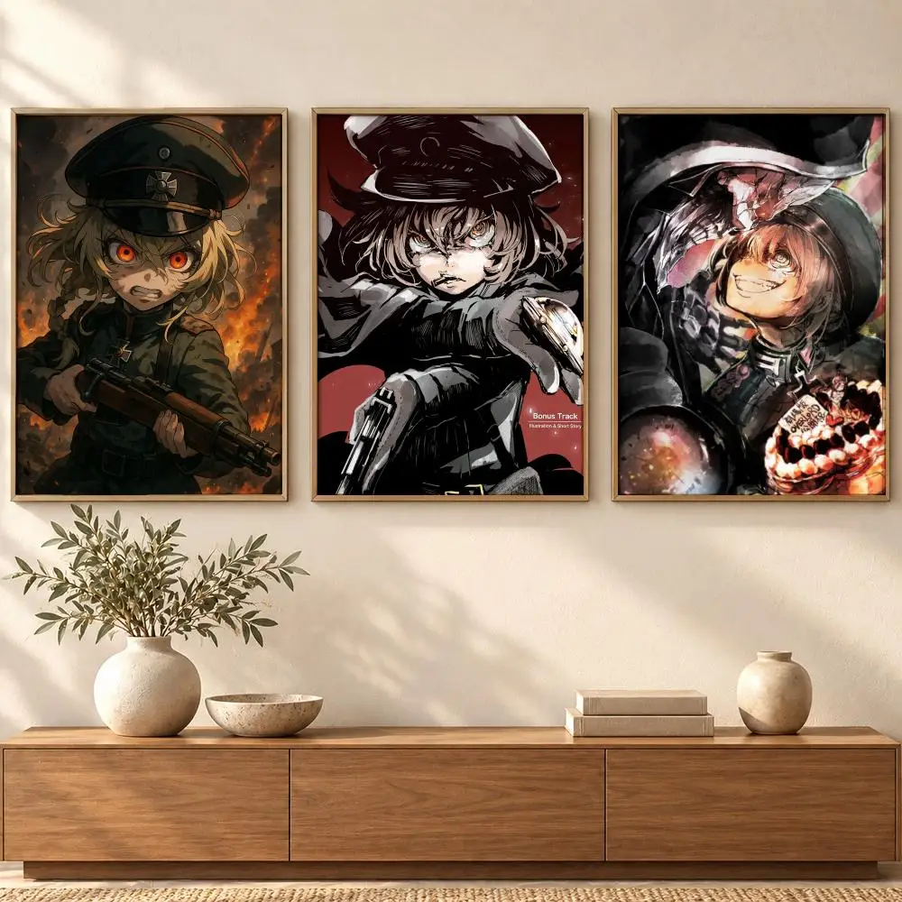 Anime S-Saga of Tanya the EvilS Poster Art  Self-Adhesive No Glue Residue Wall Sticker for Home Office Nursery