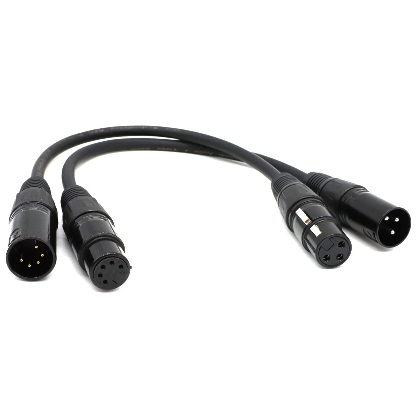 

XLR Male 3 Pin to XLR Female 5 Pin & XLR Female 3 Pin to XLR Male 5 Pin Audio Cable, for Microphone DMX Stage Light