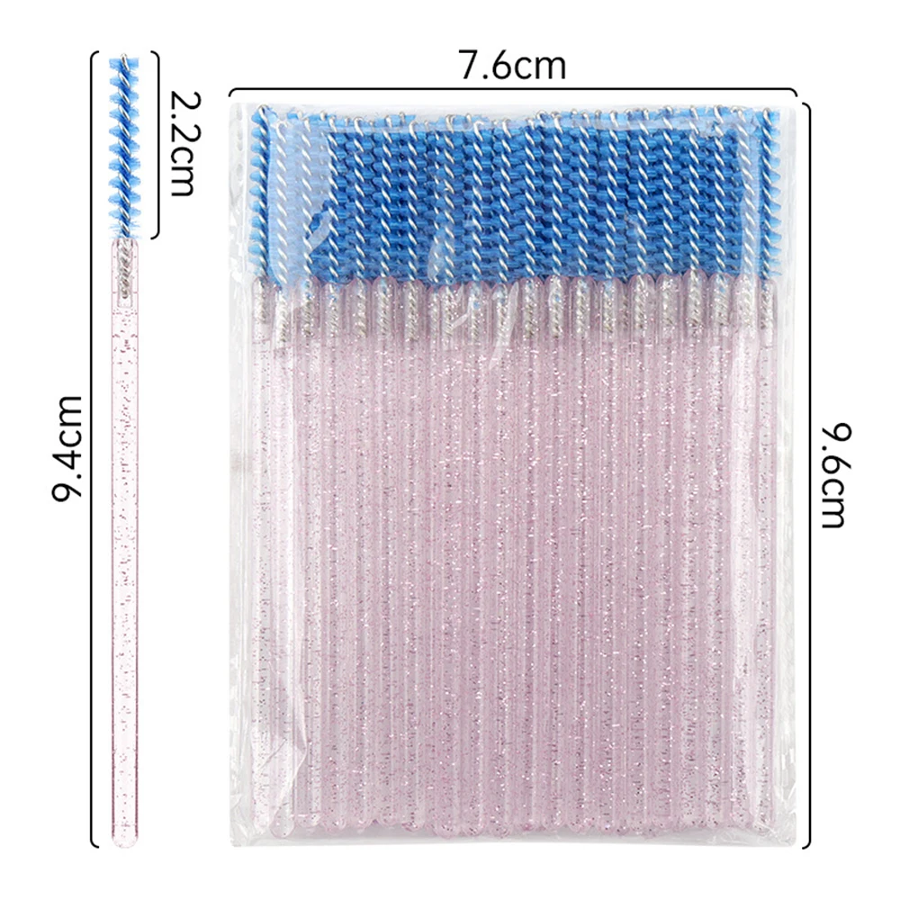 50 pz/borsa Pennello Per Ciglia Di Cristallo Usa E Getta Mascara Bacchette Estensione Delle Ciglia Microbrush Sopracciglio Applicatore Pennelli Per Trucco