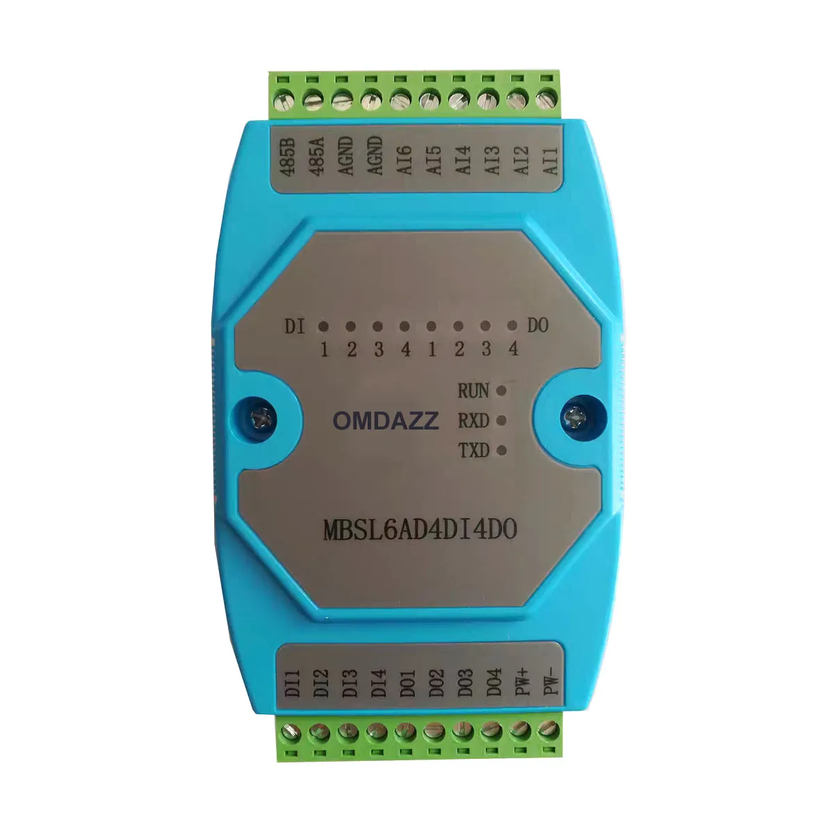 6AD4DI4DO 4AI4AO Analogue Acquisition Input & Output, Digital Isolated Input and NPN Output Module, RS485 Modbus RTU to Ethernet