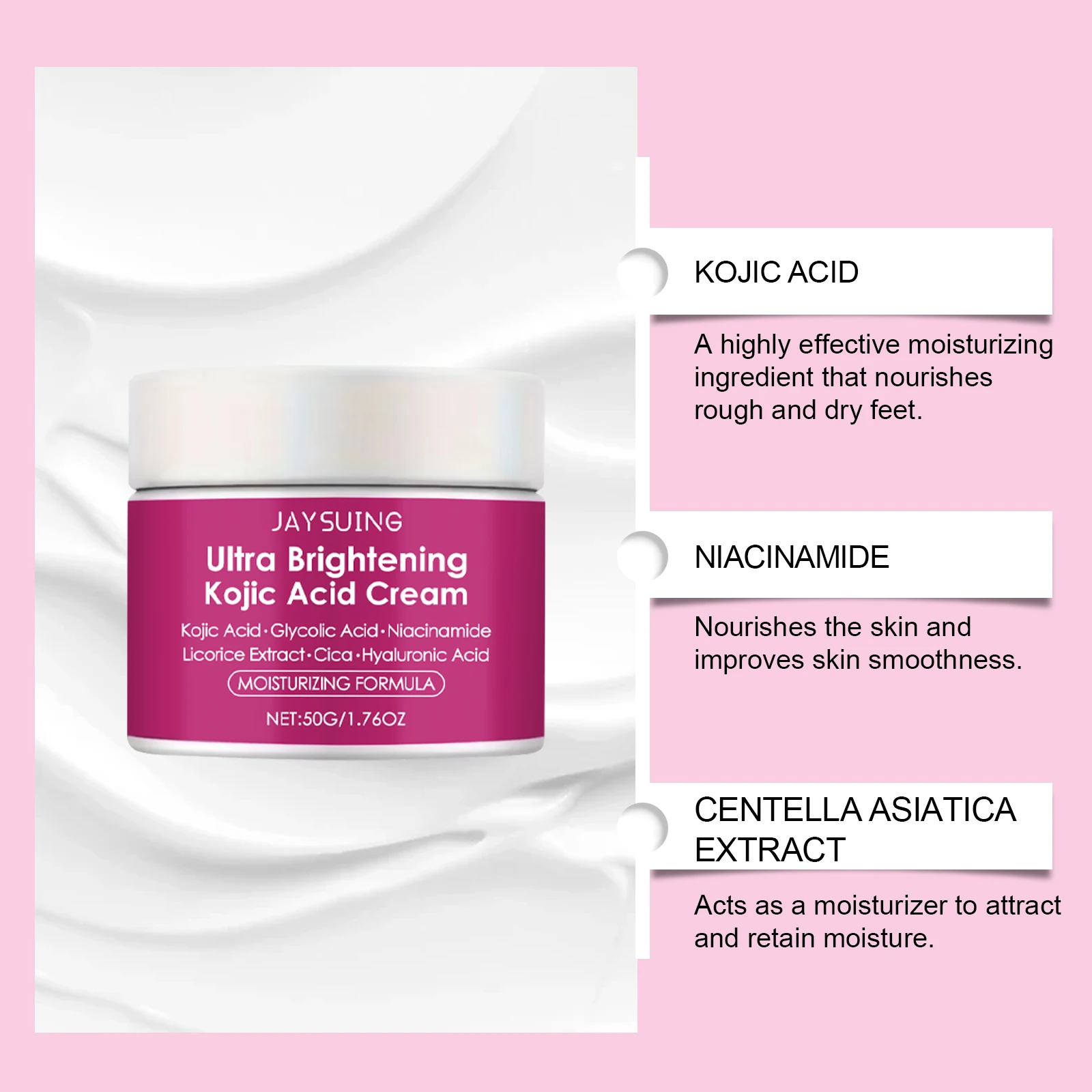 Jaysuing 50g Citric Acid Face Cream Moisturizing Nourishing Hydrating Smooth Skin Radiance For Daily Care
