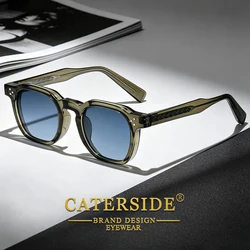 CATERSIDE Retro Punk Men Sunglasses Small Frame Square Personalized Design Sun Glasses Women Travel Party Business Festival Gift