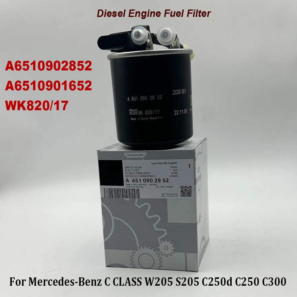 A6510902852 Diesel Fuel Filter A6510901652 For Mercedes-Benzz C CLASS W205 S205 C250d C250 C300 WK820/17 6510902852 6510901652