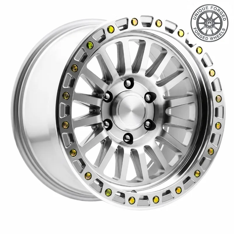 26 Style Polished Silver Beadlock 19 20 22 24 26 Inch PCD 5x127 8x170 6x139.7 Offroad Forged Wheels For Jeep For Land Rover For