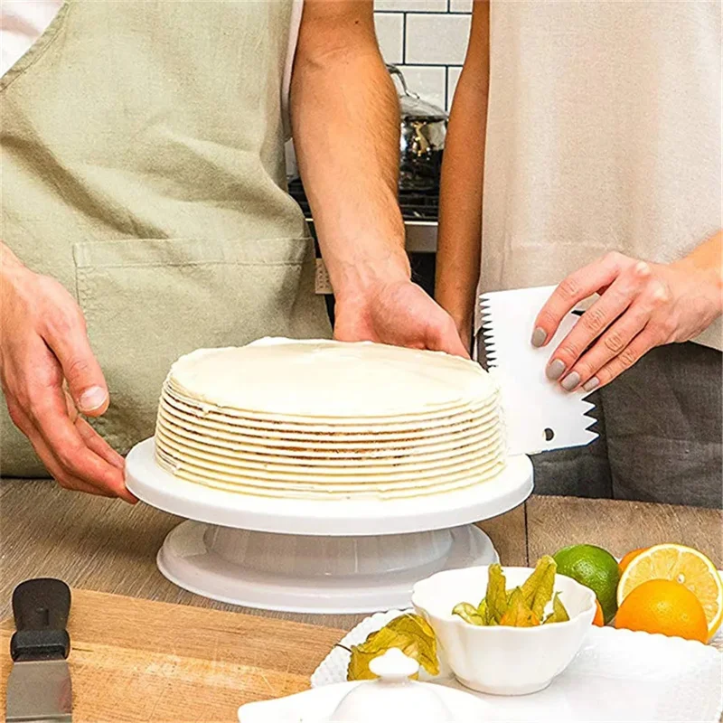 2PCS Baking Tool Plastic Scraper DIY Pastry Cream Spatula Trapezoidal Dough Cutting Knife Cake Divider Kitchen Accessories