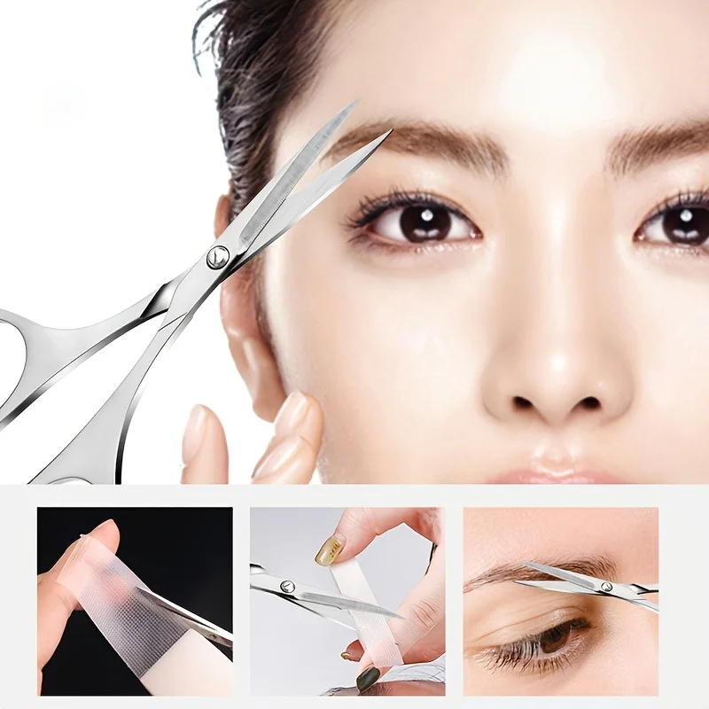 Stainless Steel Pointed Beard Scissors, Manual Makeup Eyebrow Scissors, Sharp Beauty Scissors Household Scissors Haircut