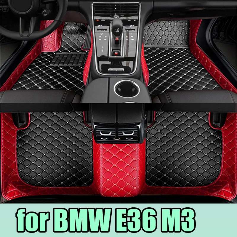 Custom Automotive Car Floor Mats For BMW E36 M3 1995 1996 1997 1998 1999 Auto Luxury Leather Men Women Car Mats Full Coverage