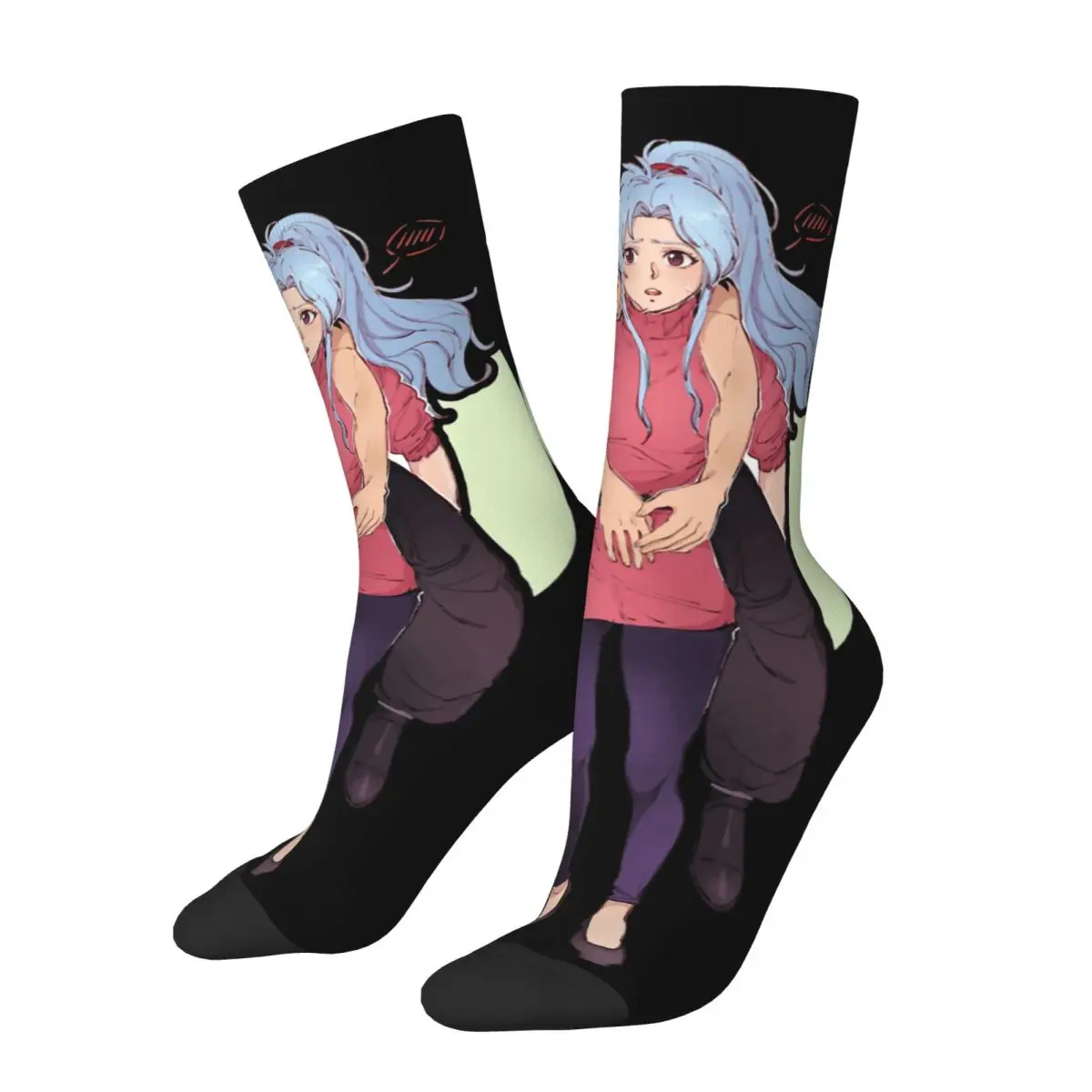 Kuwabara Shizuru Voltar Urameshi Yuusuke Meias dos homens loucos Unisex Yu yu hakusho Harajuku Padrão Impresso Novidade Happy Crew Sock