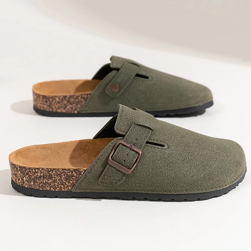 Half Shoes For Men Women Closed Toe Cork Slippers Sandals Slides Clogs Slip On Mules Outdoor Indoor Comfortable Footbed view 5