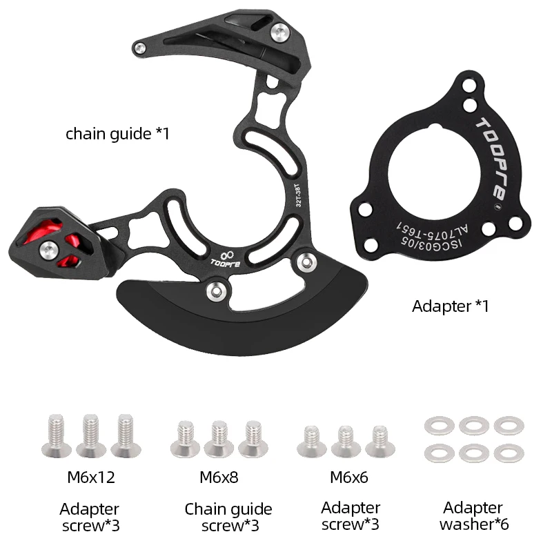 TOOPRE Ultralight Bicycle Chain Stabilizer High Strength AL7075 MTB Bike Chain Guide ISCG03/05 BB Mount for 32T~38T Chainring