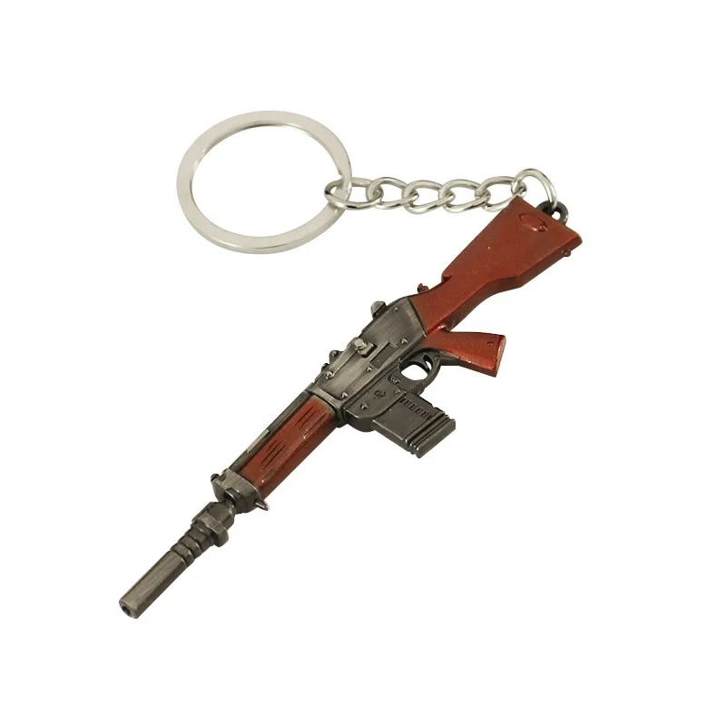 9cm Mini Gun Model Keychain Model Jewelry Weapon Metal Pendant Key Chain Chaveiro Bag Car Key Holders Gift For Kids Men