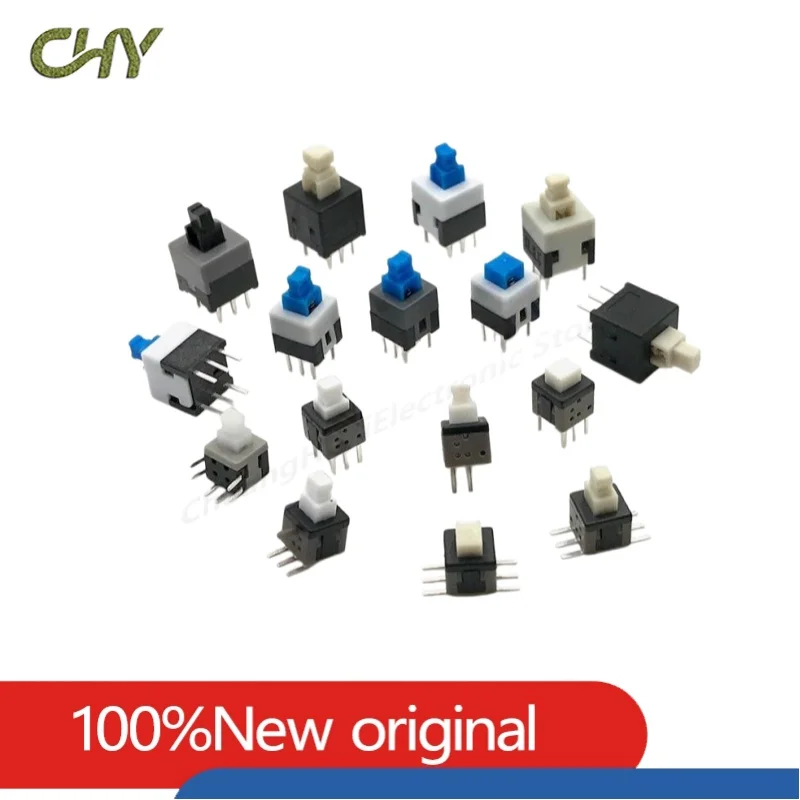 10Pcs Non-Self-Locking Switch / Self-Locking Switch 5.8*5.8 7*7 8*8 8.5X8.5MM Key Switch Cap Switch