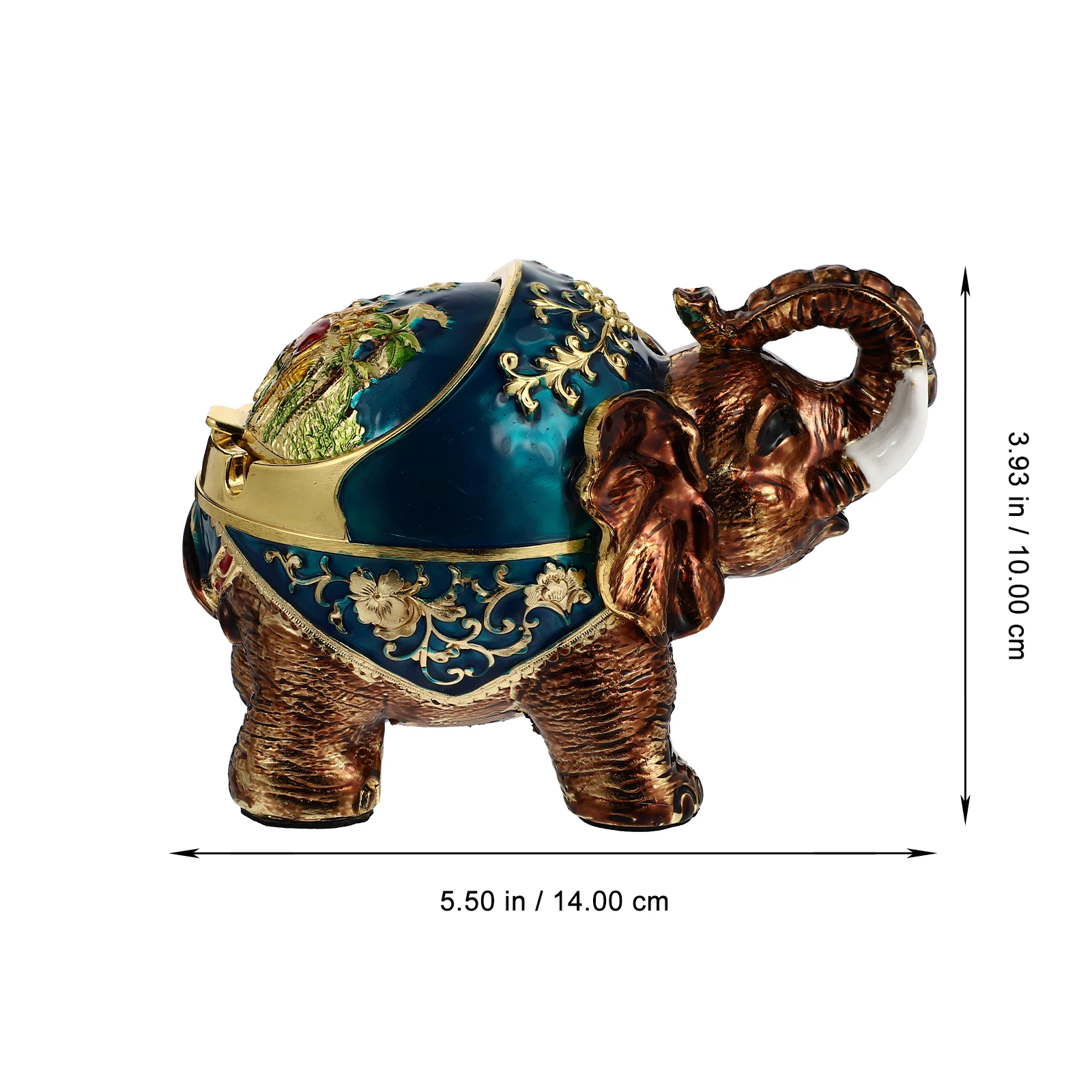 

Elephant Ashtray Zinc Alloy Cigarette Holder Retro Style Vintage Design Home Office Decor Smoke Accessories Animal Shape