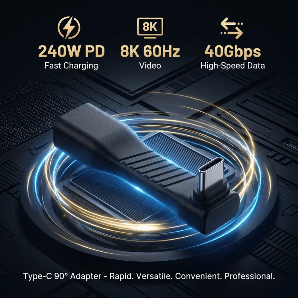 Universal Fast Charging USB Cable 40Gbps Rate PD 240W Male-to-Female Connector Type C 8K Projection One-Stop Data Line Display
