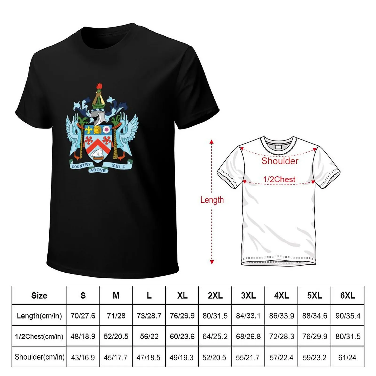 St Kitts and Nevis Coat of Arms T-Shirt Plus Size Comfort Fit Tee