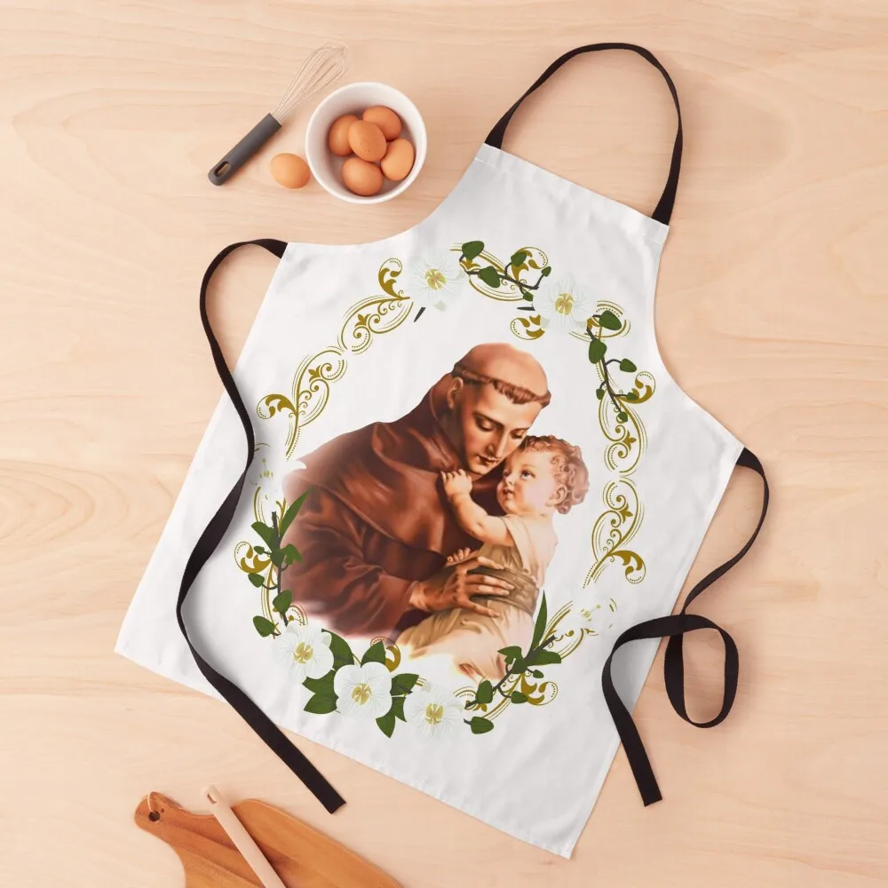 

St. Anthony Apron For Woman kitchen clothes For Cooking Barber Apron