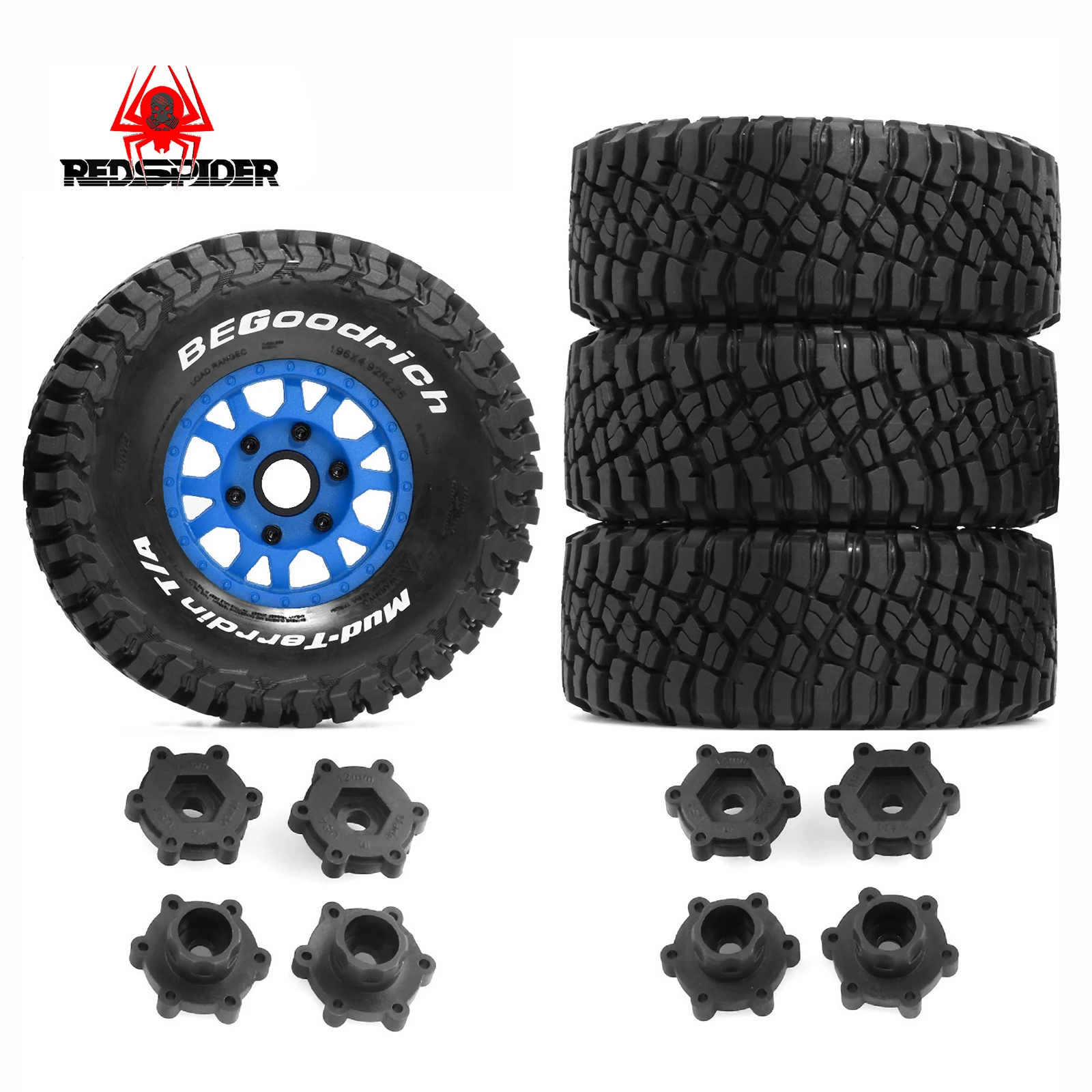 4pcs 126mm 1/8 Short Course Truck Tires Tyre Wheel With 12mm 14mm Hex For Slash Arrma Senton HuanQi 727 Vkar 10sc Hpi Rc Car