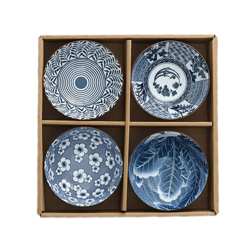 Ceramic Tableware Set with Gift Boxes, Japanese-style Ceramic Dinner Set, Dishes Bowls, Spoons and Chopsticks