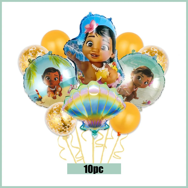 Disney Moana Theme Birthday Balloons Moana Happy Birthday Party Girl Paper Tableware Decorations Kits Supplies Deco Set For Kids