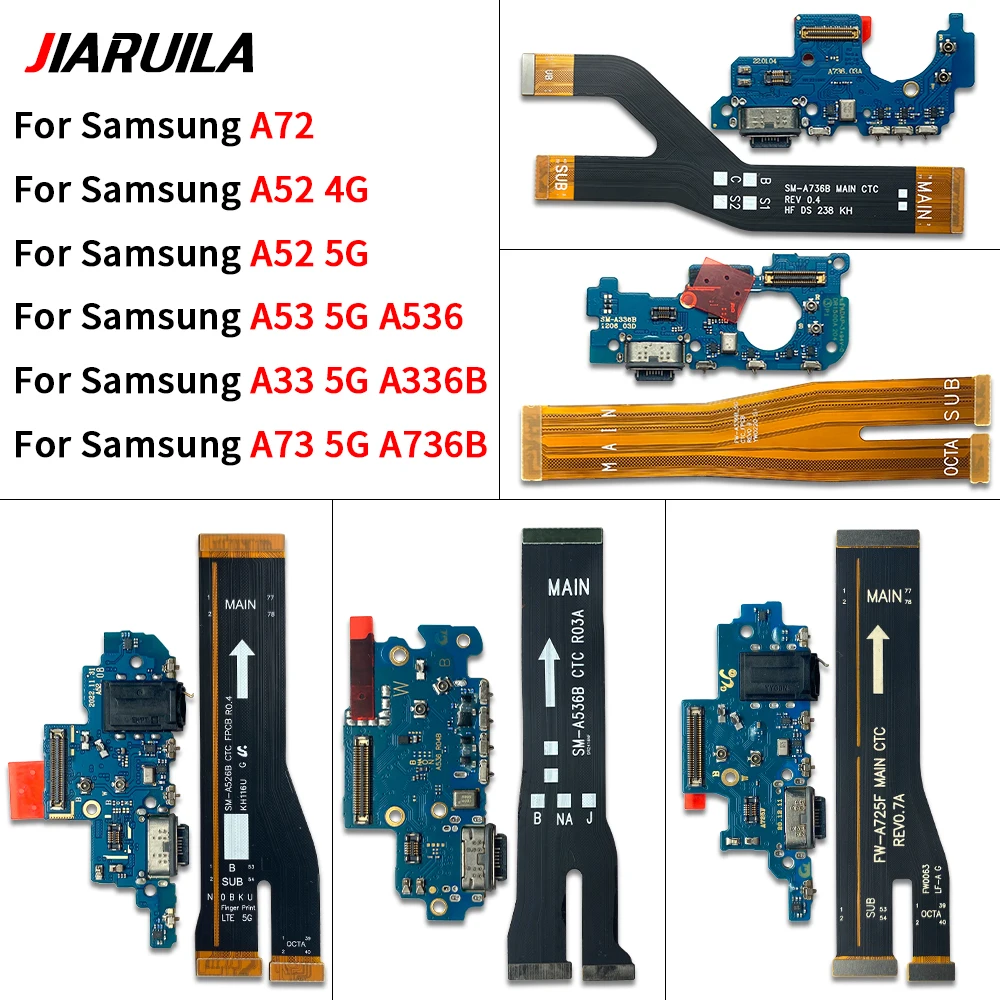 Charger Main Charging Port Board For Samsung A33 A53 A72 A73 A72 A52 4G 5G Motherboard Mainboard Connect USB Dock Flex Cable