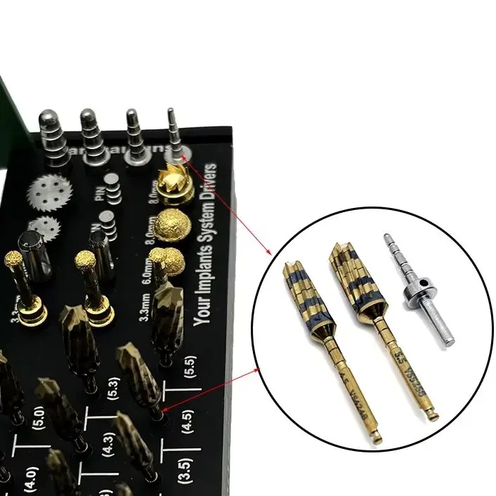 

29Pcs Dental Osseodensification Bur Drills Dental Implant Green Kit Surgical Bone Saw Disk Membrane Tissue Punch Instrument