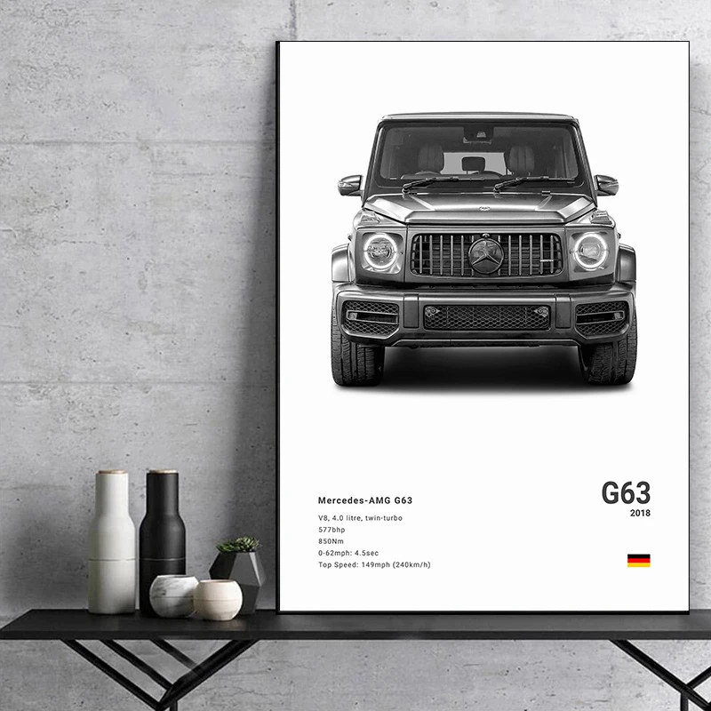 Modern Mercedes Benz Posters Minimalism Benz Cars Prints Canvas Painting Wall Art Pictures Home Living Room Car Decoration