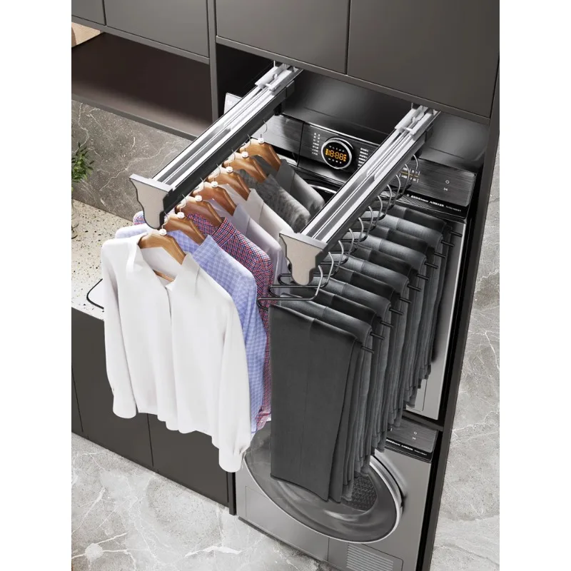 

Washing Machine Invisible Clothes Hanger Pull-out Pant Rack Balcony Dryer Top Hidden Pants Pull-up Retractable Slide
