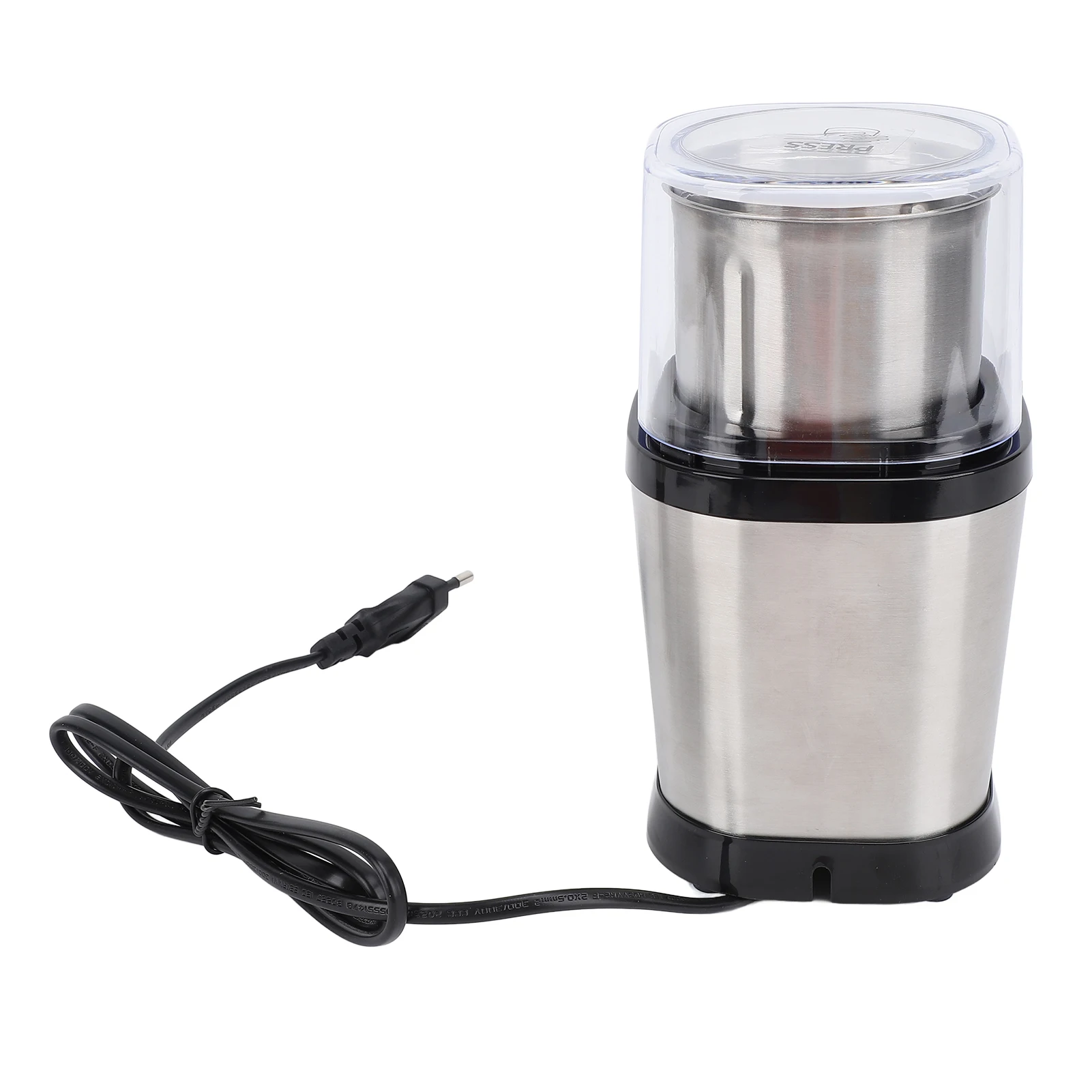 Электрическая кофемолка 200 Вт, 60 г, большая емкость, мельница из нержавеющей стали, чашка, орехи, мельница для специй для домашних путешествий