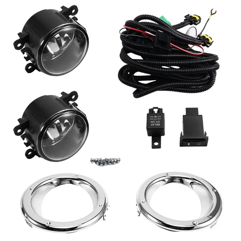 

ABXN-Front Bumper Fog Lamp Kit For Nissan Patrol Y61 2005-2009 1 Set Includes Harness Bulb Switch Fog Light Car Accessories