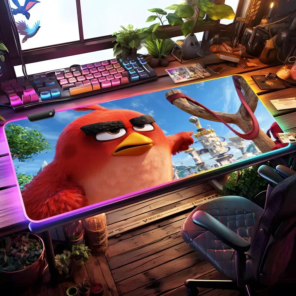 

Коврик для мыши Game A-angry Birds Movie RGB игровой коврик для мыши настольный коврик HD Gamer большой светодиодный светильник XXL коврики для мыши