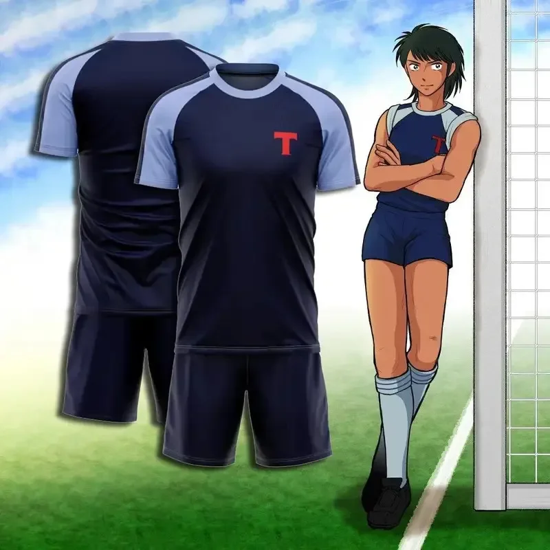 

Captain Tsubasa Lenders Football Jersey Set Casual 3D Print Cosplay Kid Anime T-Shirt Shorts Summer Men Women Sports 2 Piece Set