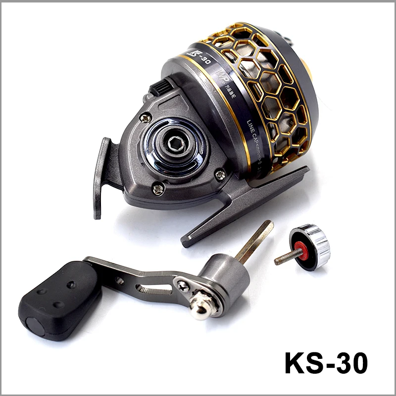 

New KS30 Metal Fishing Reel 3+1BB Closed Fishing Reel Double Needle Design for Outdoor Fishing and Slingshot Shooting