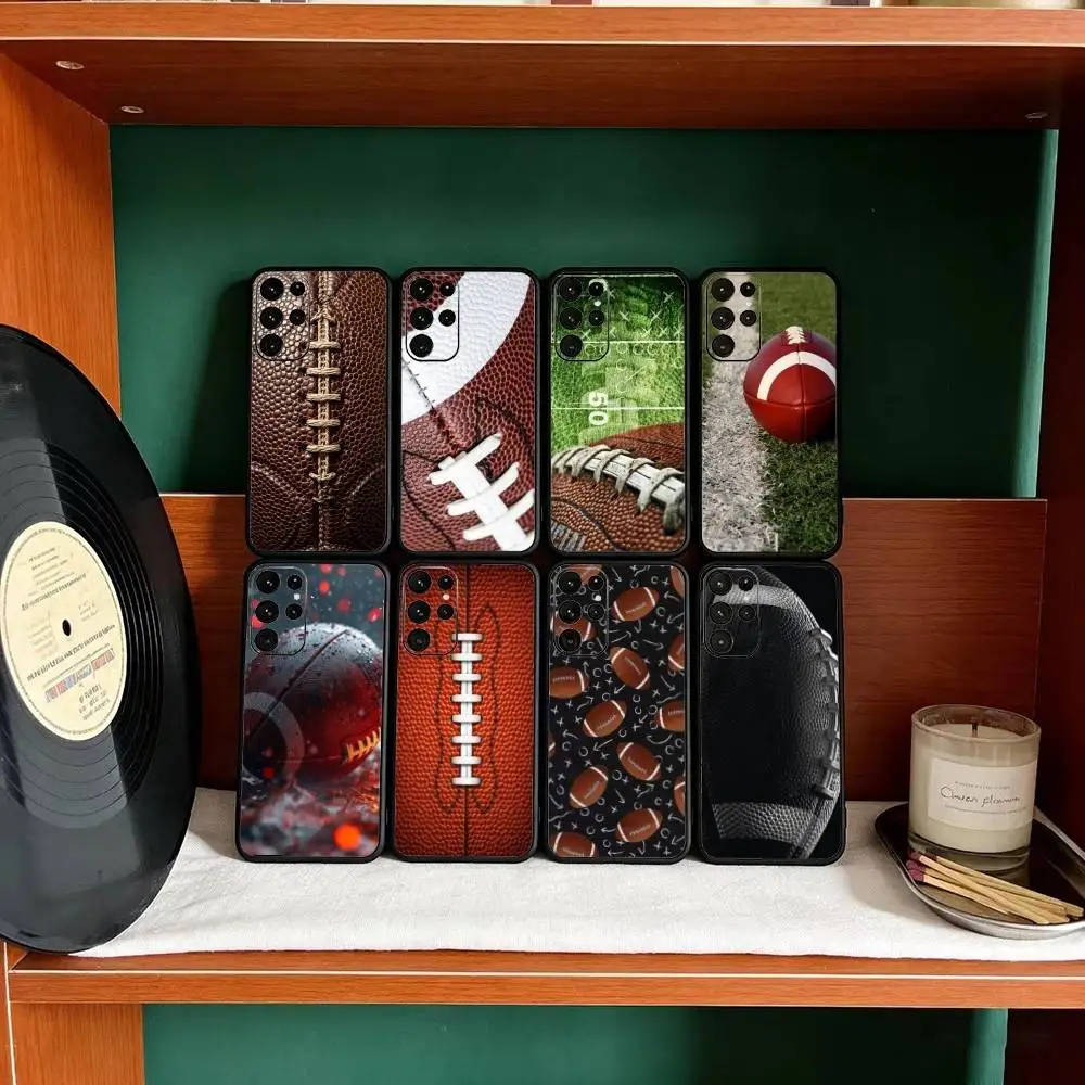 

American Football Phone Case For Samsung S25,24,23,22,30,21,10,9,Ultra,Plus,Lite Soft Black Case