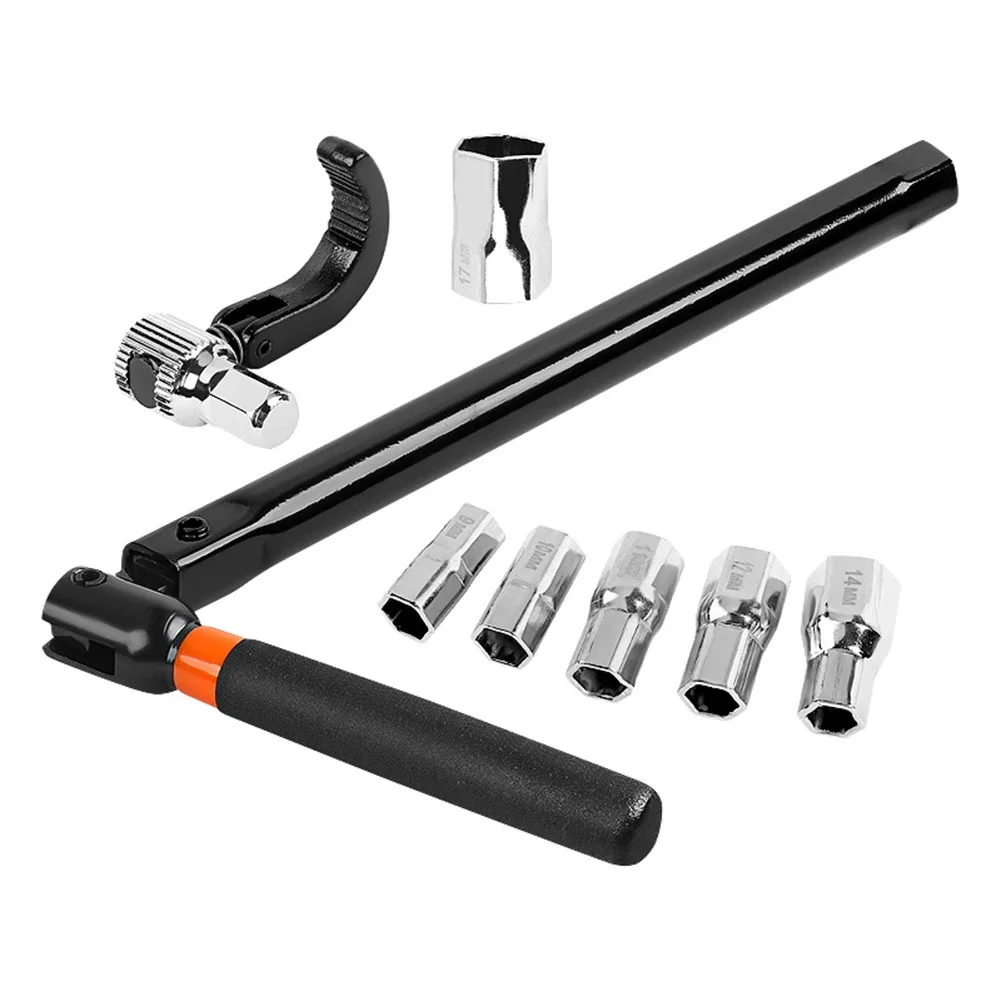 

1pc 8/9/10/11/12mm Basin Wrench Single Lever Mixer Taps Swivel Claw 6pcs Socket For Right And Left Hand Drive Hand Tools