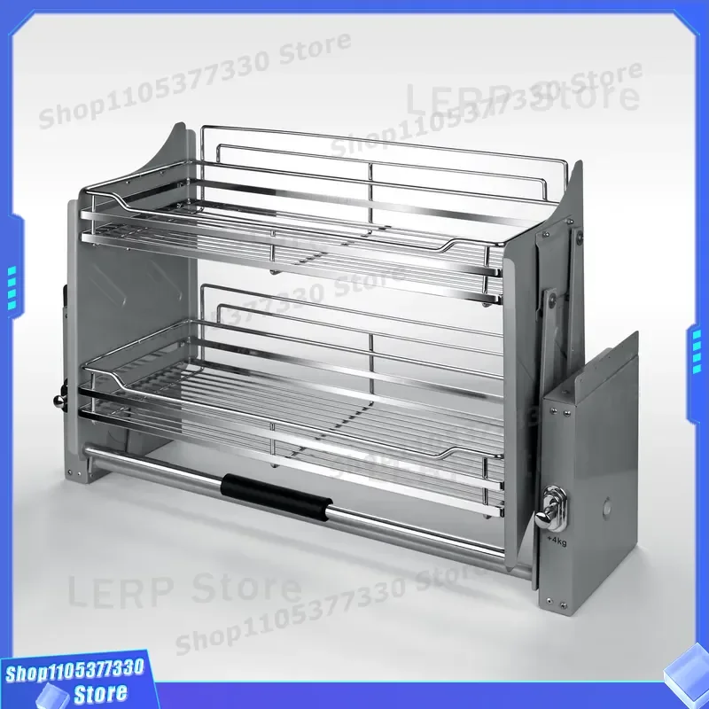Stainless Steel Kitchen Drawer Organizer Pull Out Basket Multifunctional Storage Rack for Cabinet Pantry Spice Utensil Holder
