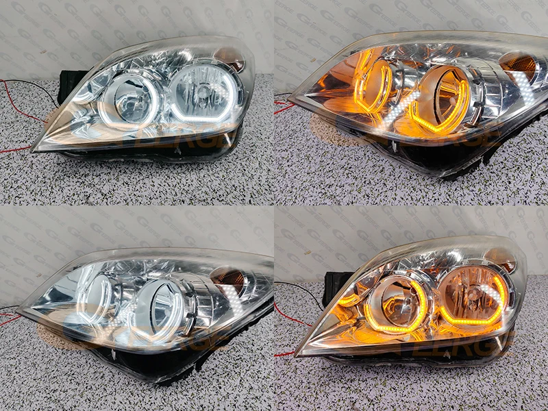 Dla Opel Holden Vauxhall Chevrolet Astra H Ultra Bright A/W Switchback DRL Turn Signal DTM M4 Style Led Angel Eyes Halo Rings