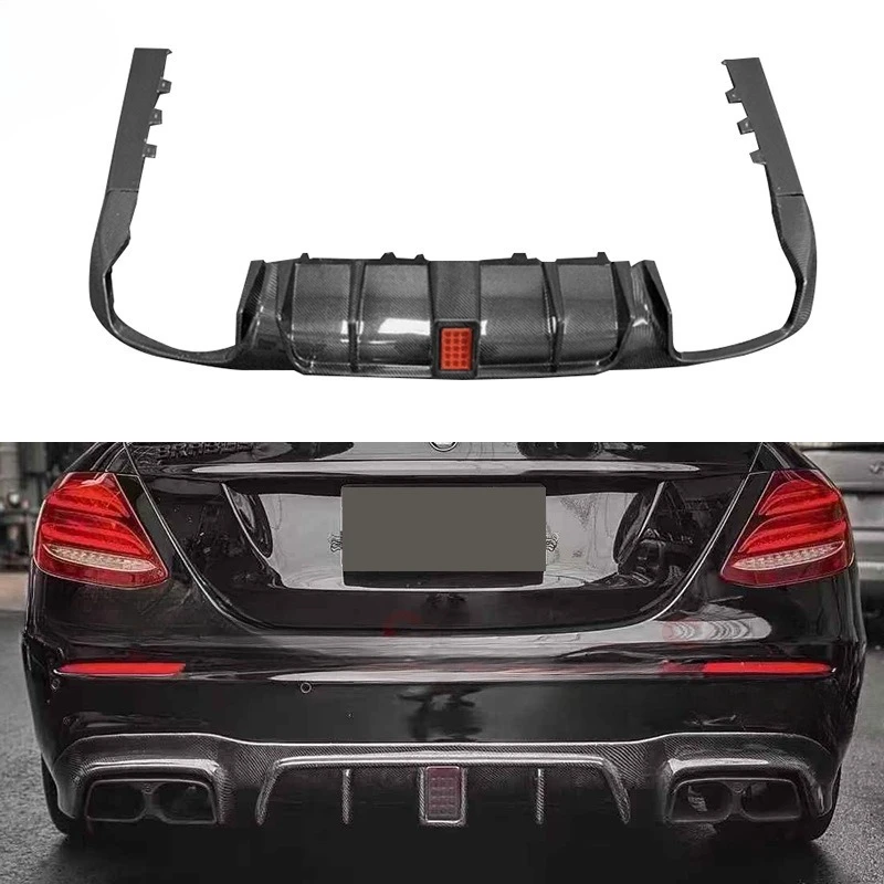 

Suitable For 2017 + Mercedes-Benz E-Class W213 E63 AMG Carbon Fiber Rear Lip With Light Tail Lip Automotive Diffuser Retrofit