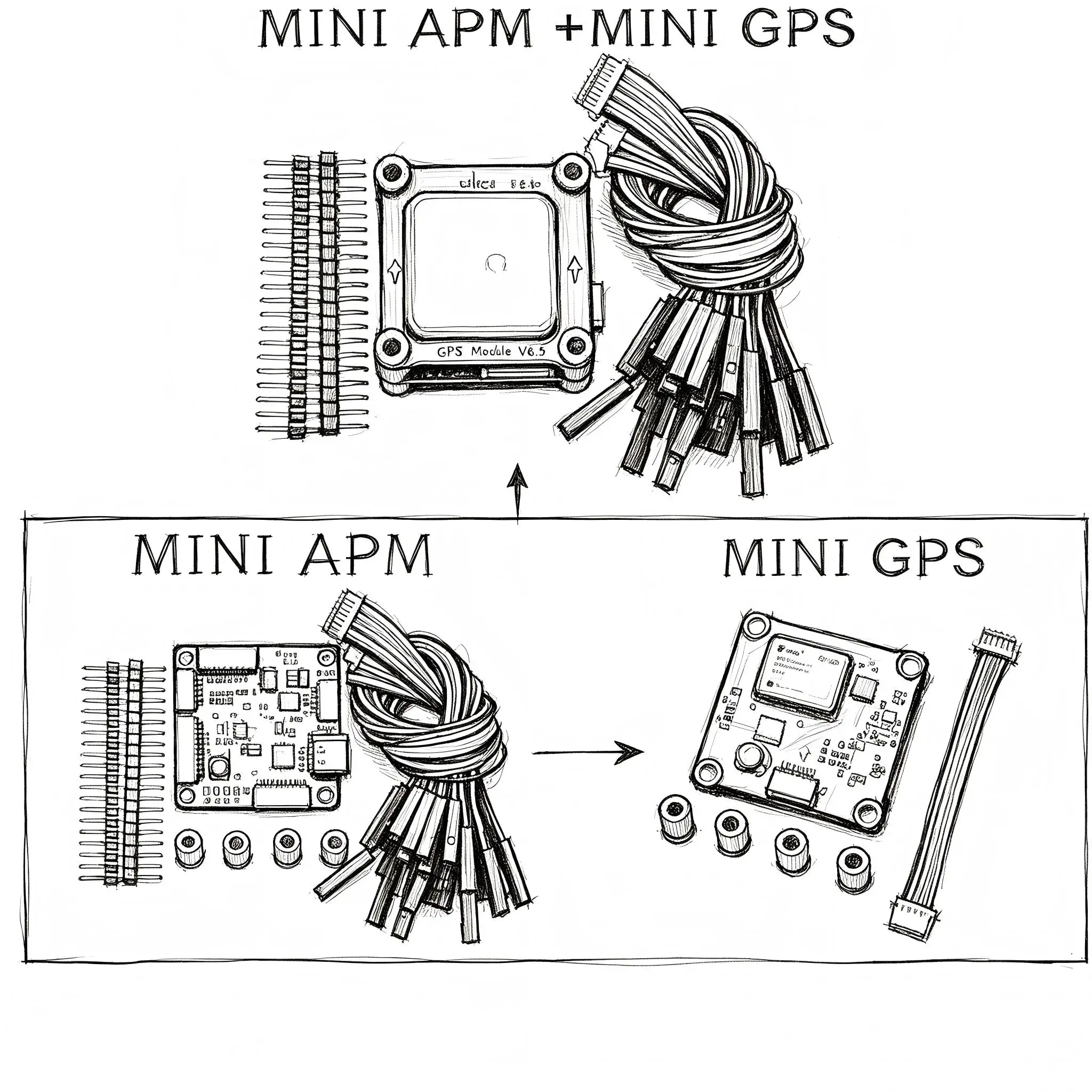 BCUBE MINI APM M8N GPS With QMC5883 For MINI APM V3.3 Ardupilot Flight Control ArduPlane ArduCopter RC Drone FPV Racing