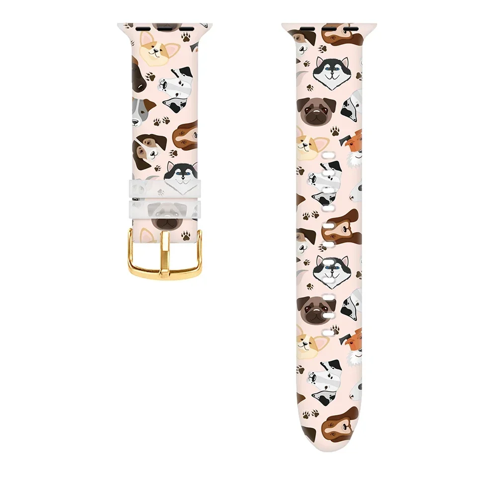 Silicone Strap for Apple Watch Ultra 2/1 49mm 10 46mm42mm Colored Pattern Wristband iWatch 9 8 7 45mm41mm 6 5 4 SE 44mm40mm Belt