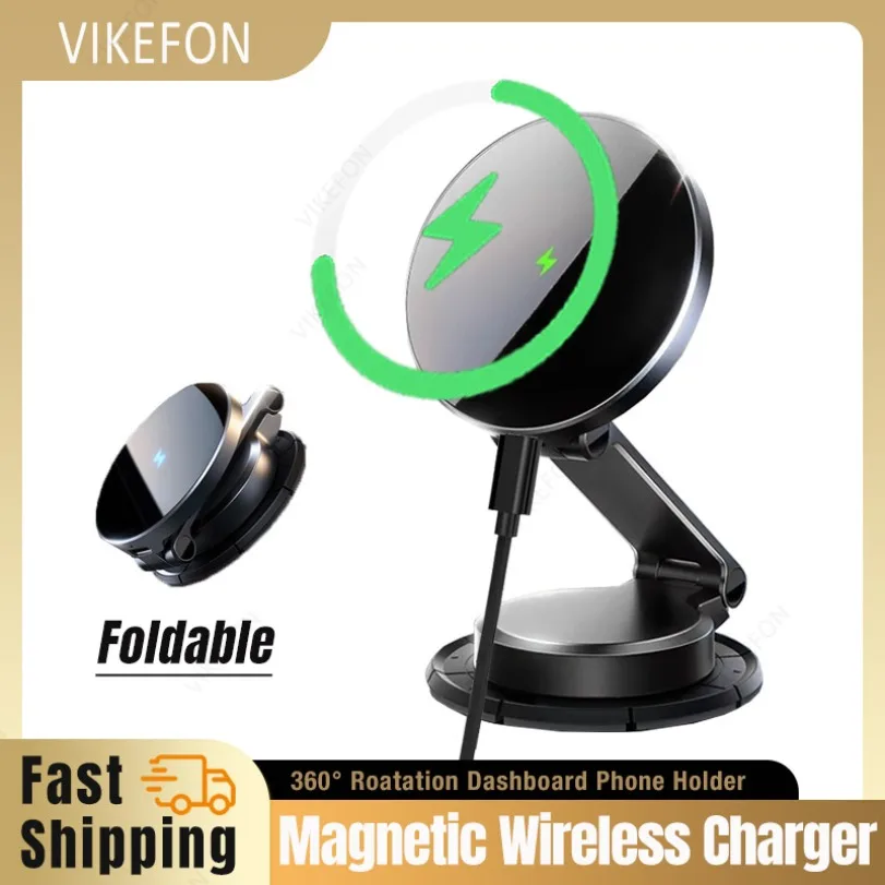 

Car Magnetic Wireless Charger Desktop 360° Rotation Phone Holder For Magsafe iPhone 16 15 14 13 12 Fast Charging Cellphone Stand