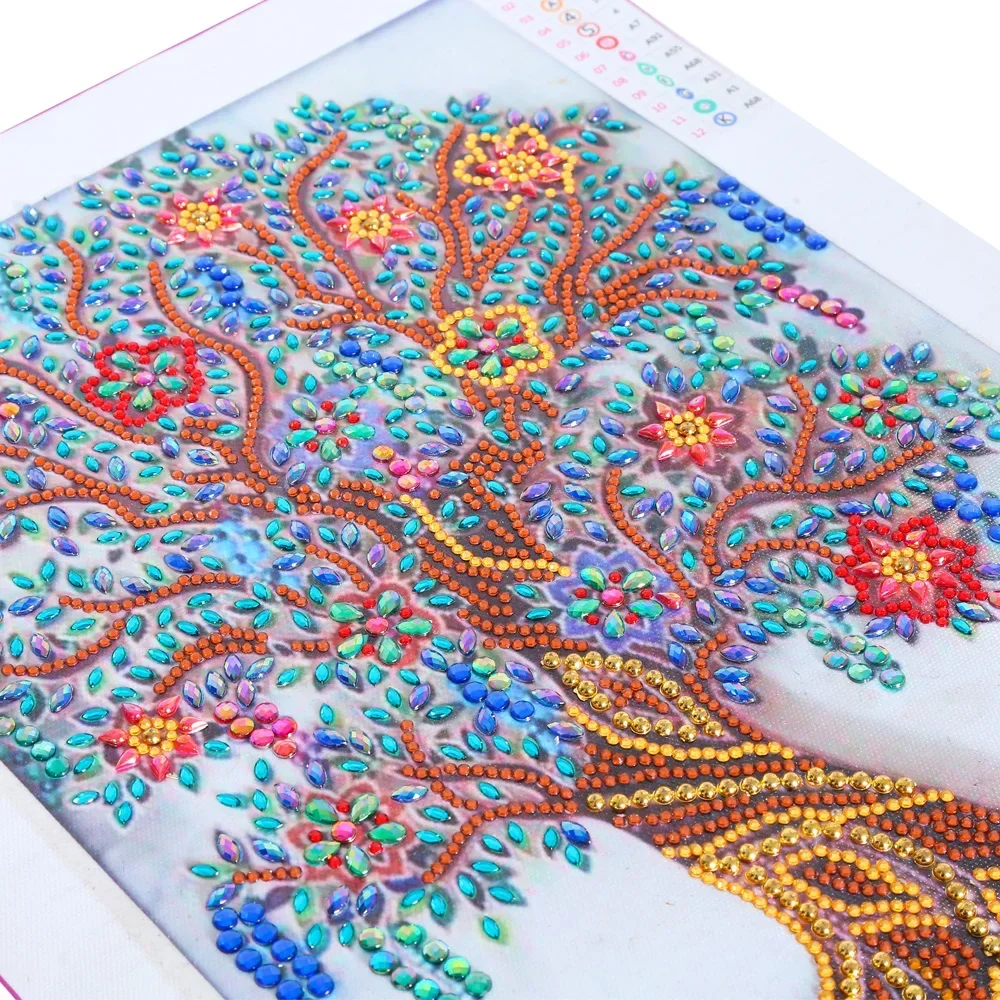 5D Partial Drill Cross Stitch Kits Crystal Rhinestone of Picture Special Shaped Diamond Life Tree Paint Embroidery Arts Craft