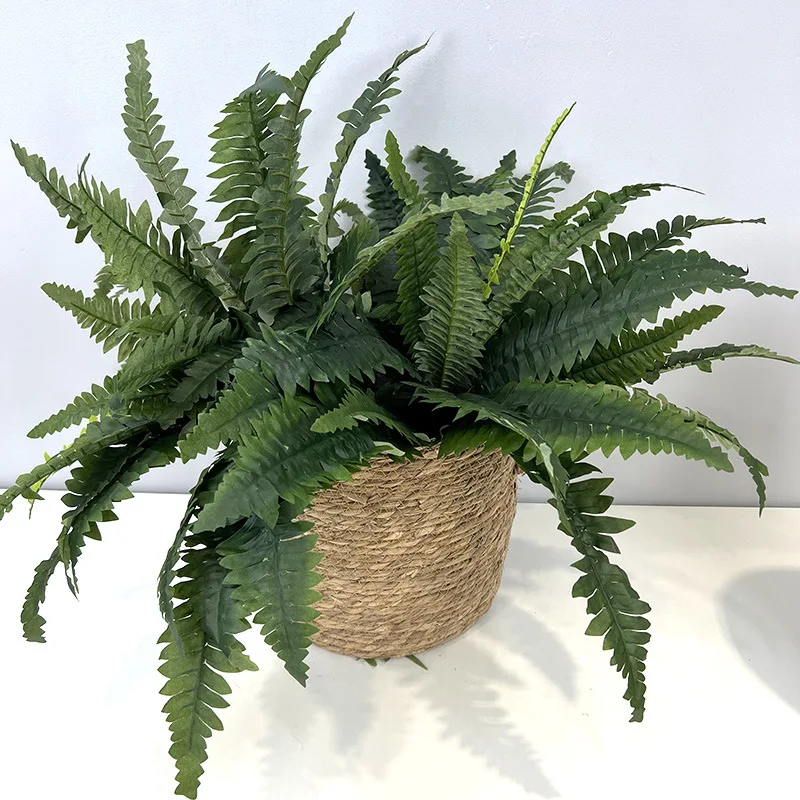 Lifelike Artificial Fern Plant Persian Grass Artificial Tropical Plants for Home Living Room Table Decoration Outdoor Yard Grass