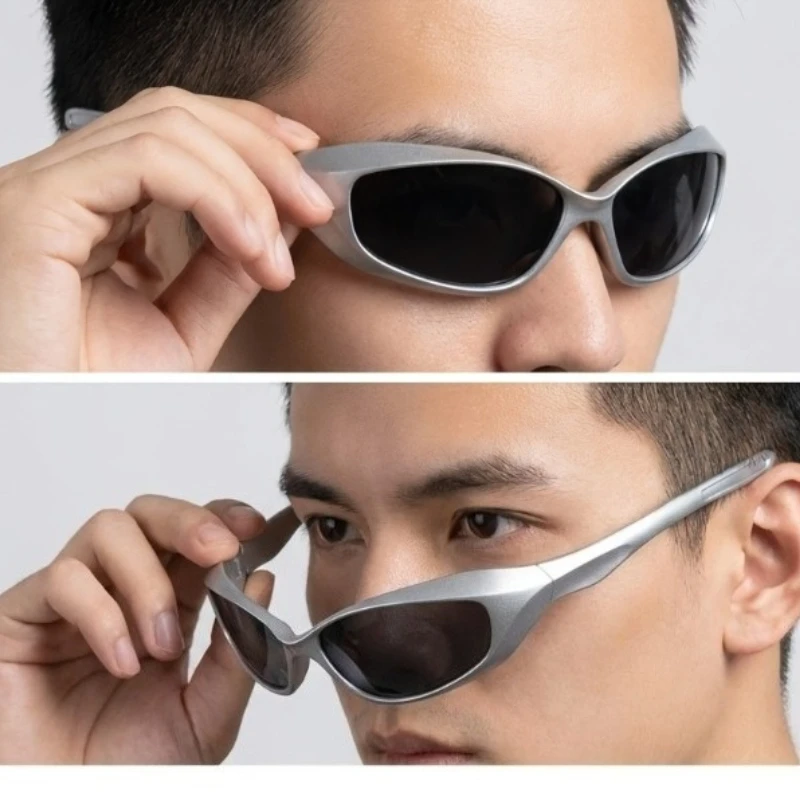 2‑Pack Unisex Y2K Futuristic Punk Sunglasses, Hip‑Hop Street Decor Eyewear, Hot‑Girl Look for Daily Wear