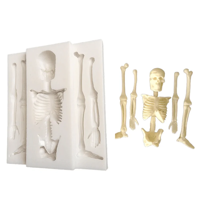 Skeleton Halloween Skeleton Body Silicone Mold Kitchen DIY Cake Baking Decoration chocolate Mould Handmade Plaster Clay Tool